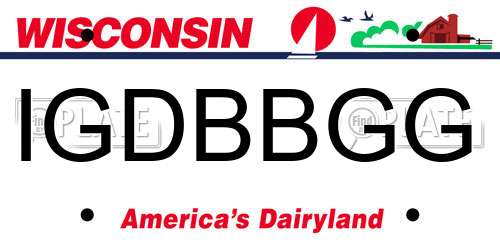 IGDBBGG Wisconsin License Plate