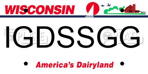 IGDSSGG Wisconsin License Plate