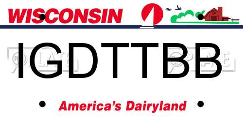 IGDTTBB Wisconsin License Plate