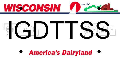 IGDTTSS Wisconsin License Plate