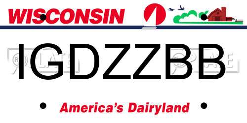 IGDZZBB Wisconsin License Plate