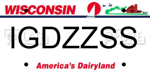 IGDZZSS Wisconsin License Plate