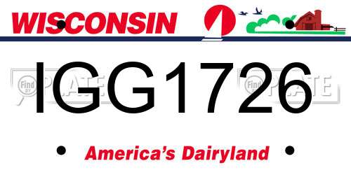 IGG1726 Wisconsin License Plate