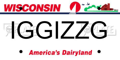 IGGIZZG Wisconsin License Plate