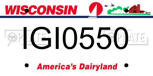 IGI0550 Wisconsin License Plate