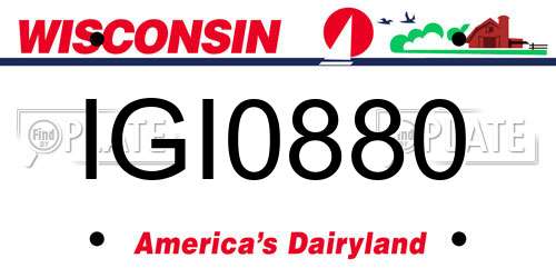 IGI0880 Wisconsin License Plate