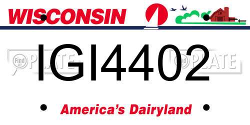 IGI4402 Wisconsin License Plate