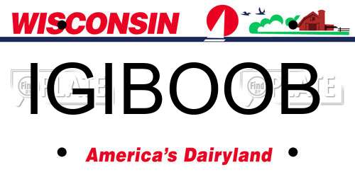IGIBOOB Wisconsin License Plate