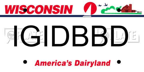 IGIDBBD Wisconsin License Plate