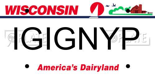 IGIGNYP Wisconsin License Plate