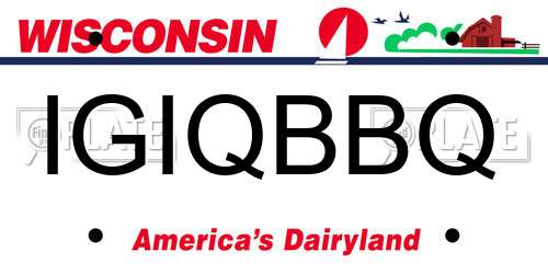 IGIQBBQ Wisconsin License Plate