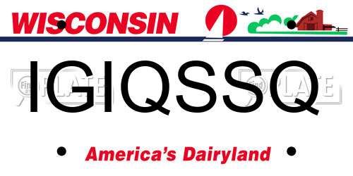 IGIQSSQ Wisconsin License Plate