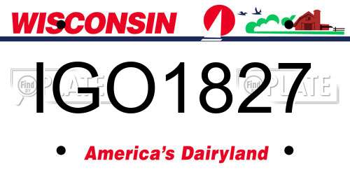 IGO1827 Wisconsin License Plate