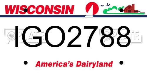 IGO2788 Wisconsin License Plate