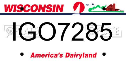 IGO7285 Wisconsin License Plate