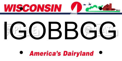 IGOBBGG Wisconsin License Plate