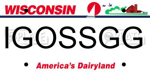 IGOSSGG Wisconsin License Plate
