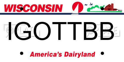 IGOTTBB Wisconsin License Plate