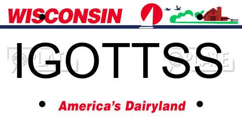 IGOTTSS Wisconsin License Plate