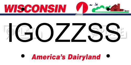 IGOZZSS Wisconsin License Plate