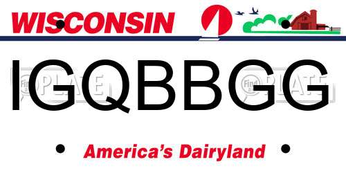 IGQBBGG Wisconsin License Plate