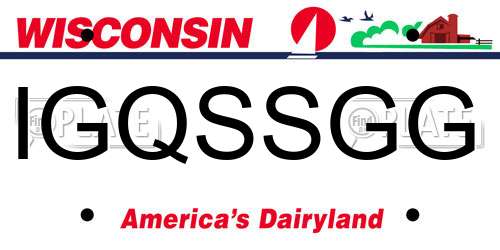 IGQSSGG Wisconsin License Plate