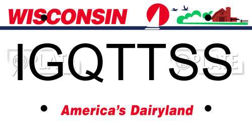 IGQTTSS Wisconsin License Plate