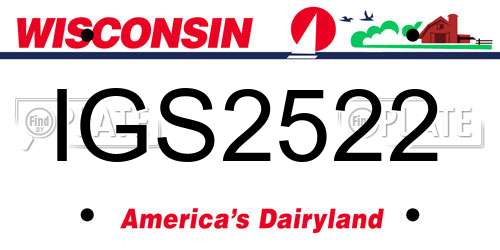 IGS2522 Wisconsin License Plate