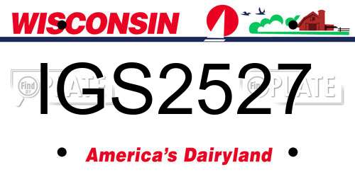 IGS2527 Wisconsin License Plate