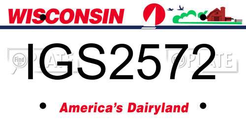 IGS2572 Wisconsin License Plate
