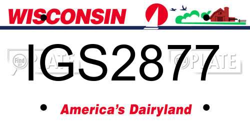 IGS2877 Wisconsin License Plate