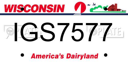 IGS7577 Wisconsin License Plate
