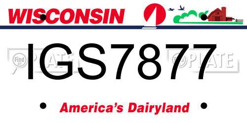 IGS7877 Wisconsin License Plate
