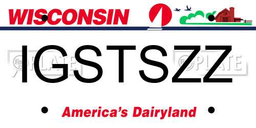 IGSTSZZ Wisconsin License Plate
