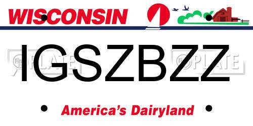 IGSZBZZ Wisconsin License Plate