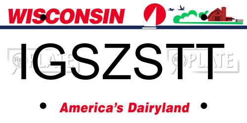 IGSZSTT Wisconsin License Plate