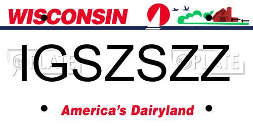 IGSZSZZ Wisconsin License Plate