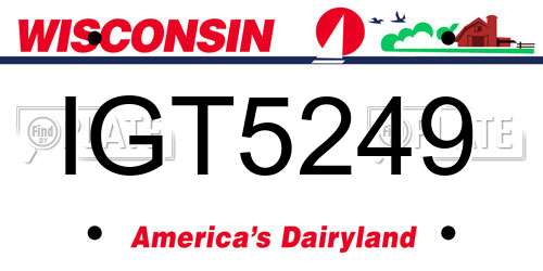 IGT5249 Wisconsin License Plate