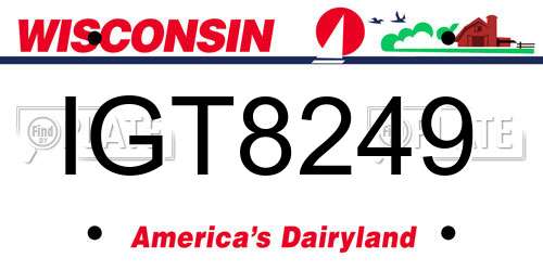 IGT8249 Wisconsin License Plate