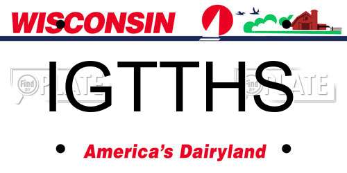 IGTTHS Wisconsin License Plate