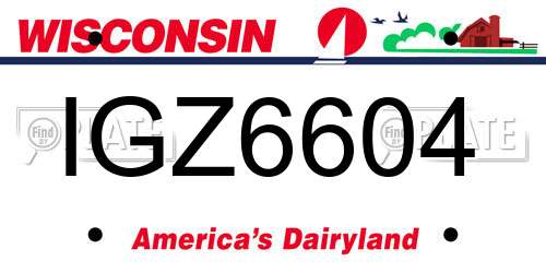 IGZ6604 Wisconsin License Plate