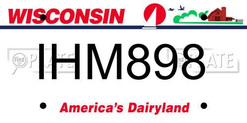 IHM898 Wisconsin License Plate