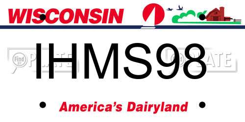 IHMS98 Wisconsin License Plate
