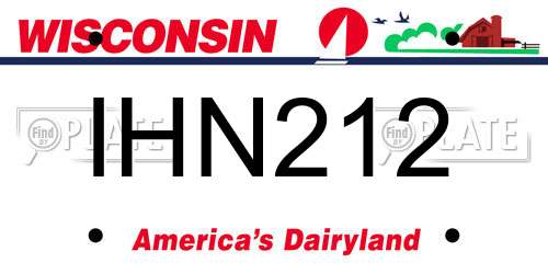 IHN212 Wisconsin License Plate
