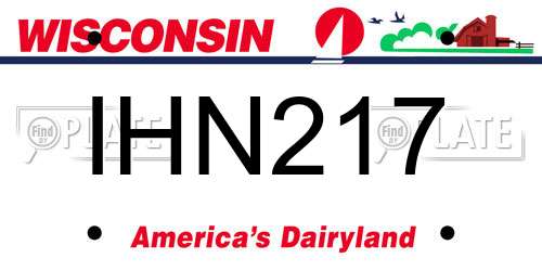 IHN217 Wisconsin License Plate