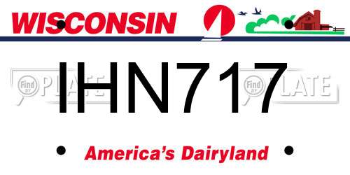 IHN717 Wisconsin License Plate