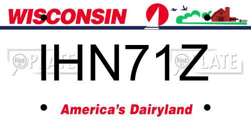 IHN71Z Wisconsin License Plate