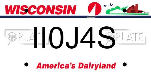 II0J4S Wisconsin License Plate