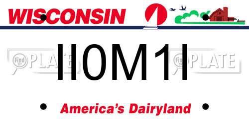II0M1I Wisconsin License Plate