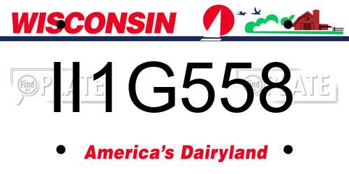 II1G558 Wisconsin License Plate